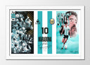 Cuadro enmarcado blanco Futbol, Maradona, Argentina
