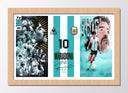 Cuadro enmarcado natural Futbol, Maradona, Argentina