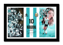 Cuadro enmarcado negro Futbol, Maradona, Argentina