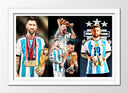 Cuadro enmarcado blanco Futbol, Messi, Angentina