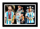 Cuadro enmarcado negro Futbol, Messi, Angentina