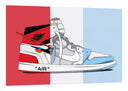 Cuadro zapatilla air force one nike retro, azul, blanco, rojo