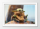 Cuadro enmarcado blanco Baby Yoda Star Wars La Guerra de las Galaxias