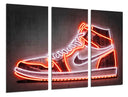 Tríptico zapatilla air force one nike retro, neon