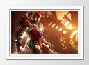 Cuadro enmarcado blanco marvel, iron man , superheroe