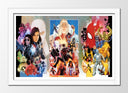 Cuadro enmarcado blanco marvel, los 4 fantasticos, X-men, fantasia
