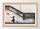 Cuadro enmarcado natural Arte callejero, banksy, niña con globo rojo