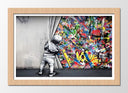 Cuadro enmarcado natural Arte callejero, lona en la pared, banksy