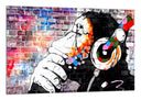 Cuadro Arte callejero, grafiti mono en colores, banksy