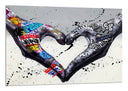 Cuadro Arte callejero, manos con forma corazon, banksy