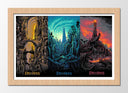 Cuadro enmarcado natural ilustracion trilogia, el señor de los anillos