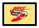 Cuadro enmarcado negro zapatilla nike clasic cortez, las tiburon, vintage, retro
