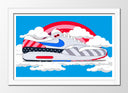 Cuadro enmarcado blanco zaptilla nike total 90 air max, vintage, retro