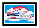 Cuadro enmarcado negro zaptilla nike total 90 air max, vintage, retro