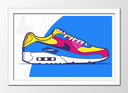 Cuadro enmarcado blanco zapatilla nike air max, vintage, retro