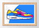 Cuadro enmarcado natural zapatilla nike air max, vintage, retro