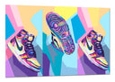 Cuadro zapatillas nike SB, multicolor retro, vintage