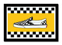 Cuadro enmarcado negro zapatillas vans, clasic slip-on, retro, vintage