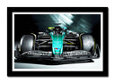 Cuadro enmarcado negro Formula 1 2024, Aston Martin AMR24, Fernando Alonso