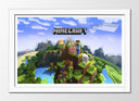 Cuadro enmarcado blanco MineCraft