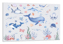 Cuadro ilustracion infantil,animales marinos