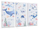 Tríptico ilustracion infantil,animales marinos