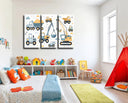 Estancia ilustraciones infantiles,gruas,escabadoas,caminoes