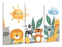 Tríptico ilustracion infantil de animales de la selva