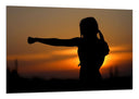Cuadro judo, mujer en atardecer