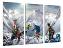 Tríptico snowboard, acrobacias en montaña