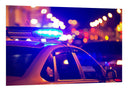 Cuadro Oficio, Policia, coche de policia luces en la noche