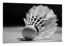 Cuadro badminton, volante en blanco y negro