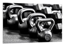 Cuadro kettebels en blanco y negro, crossfit