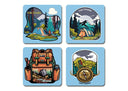 ilustraciones montaña senderismo brujula